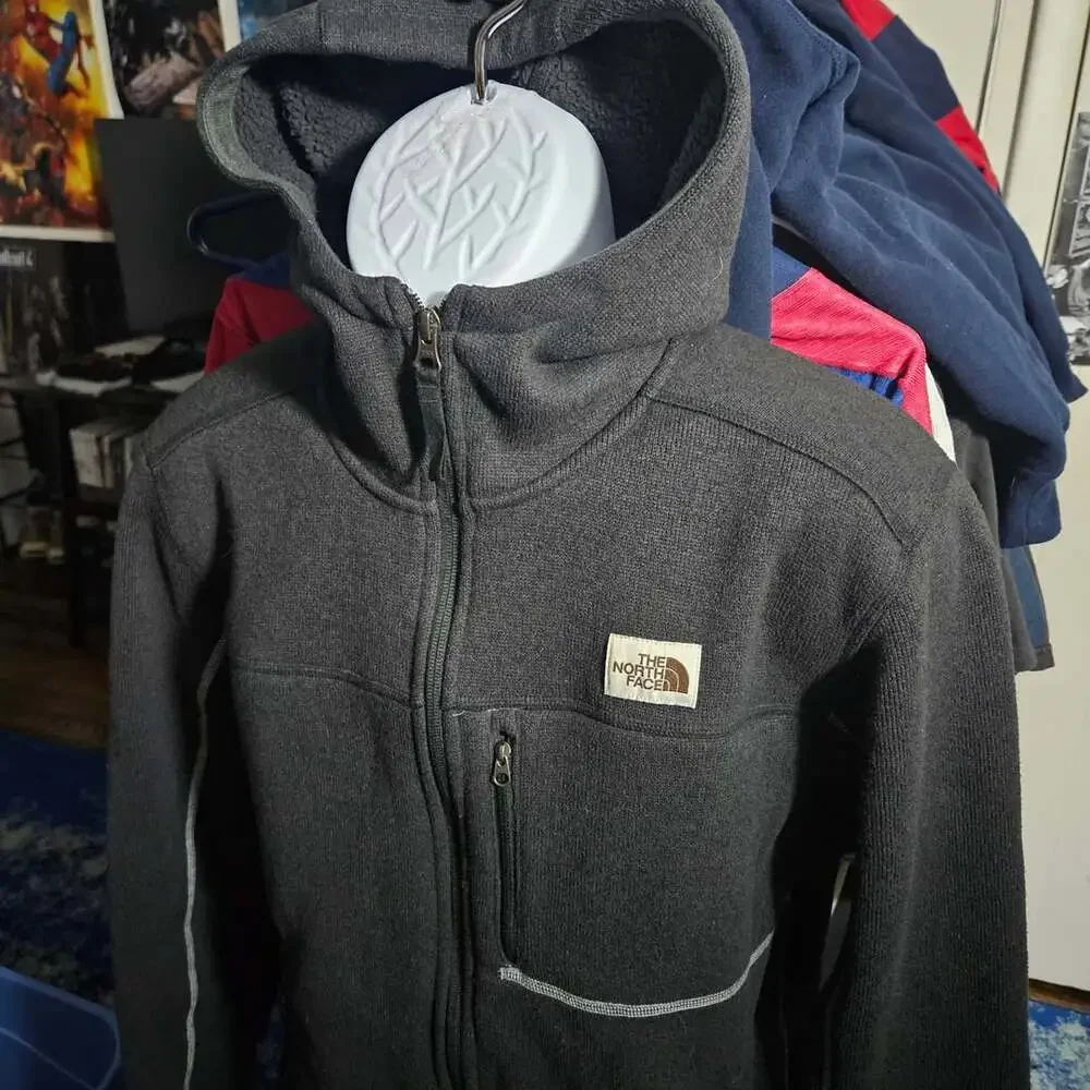 The North Face Gordon Lyons Full Zip Fleece Hoodie Jacket Charcoal Gray Men's L